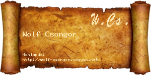 Wolf Csongor névjegykártya